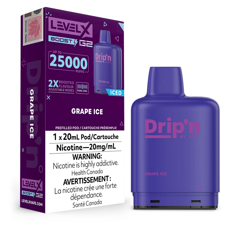 Drip’n LevelX Boost G2 25K Pod Grape Ice 20mg (Provincial)