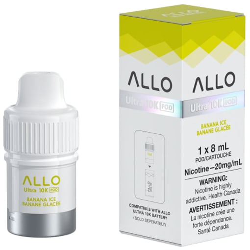 Allo Ultra 10k Banana Ice 20mg Pre-Filled Pod (Provincial)