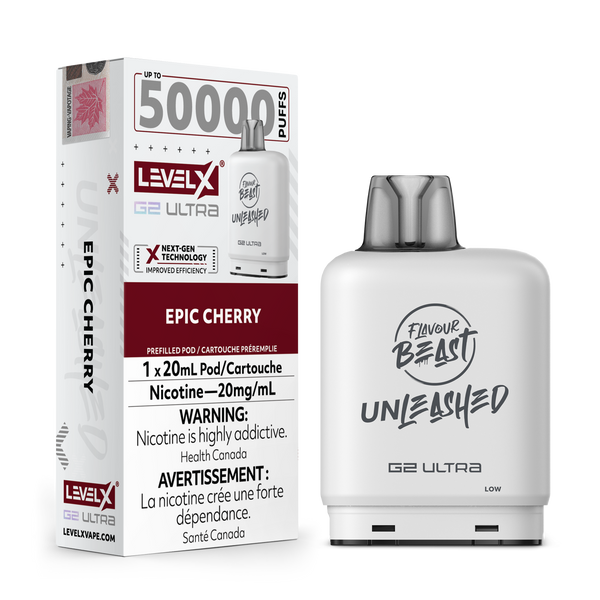 Flavour Beast Unleashed Level X G2 Ultra pod 50k Epic Cherry 20mg/mL (Provincial)