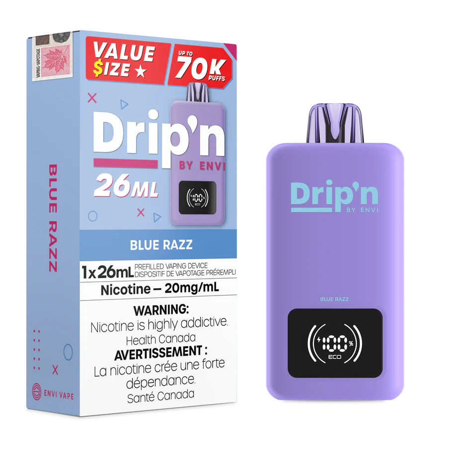 Drip’n by Envi 70K Blue Razz Disposable (Provincial)
