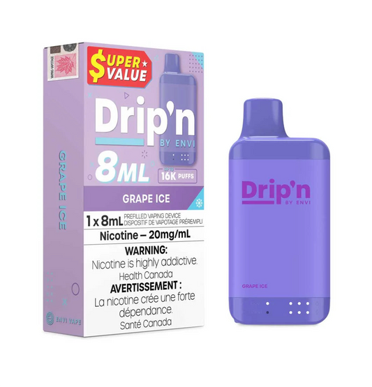 Drip’n by Envi 16k Grape Ice 20mg/ml Disposable (Provincial)