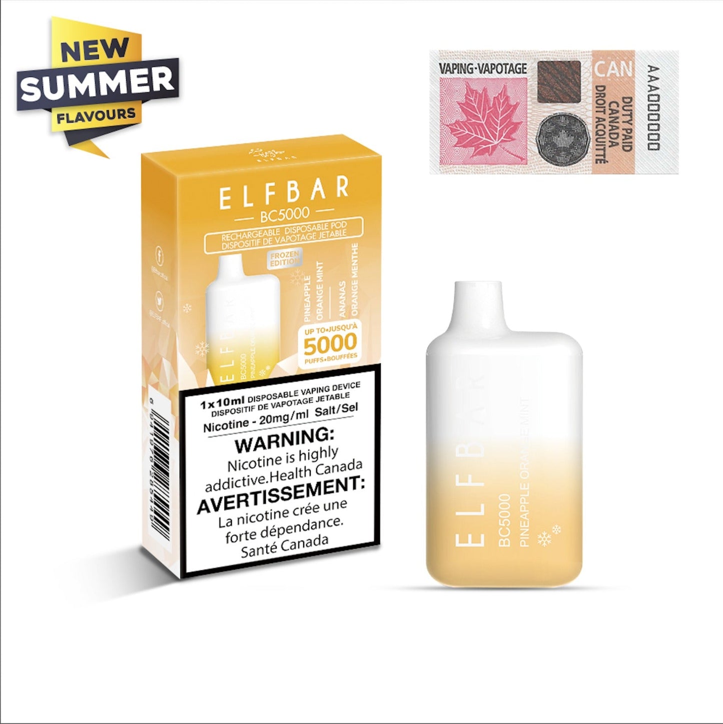 Elf Bar BC5000 Pineapple Orange Mint 20mg/mL disposable (Provincial)