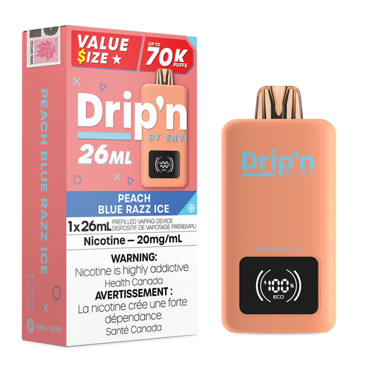Drip’n by Envi 70K Peach Blue Razz Ice Disposable (Provincial)