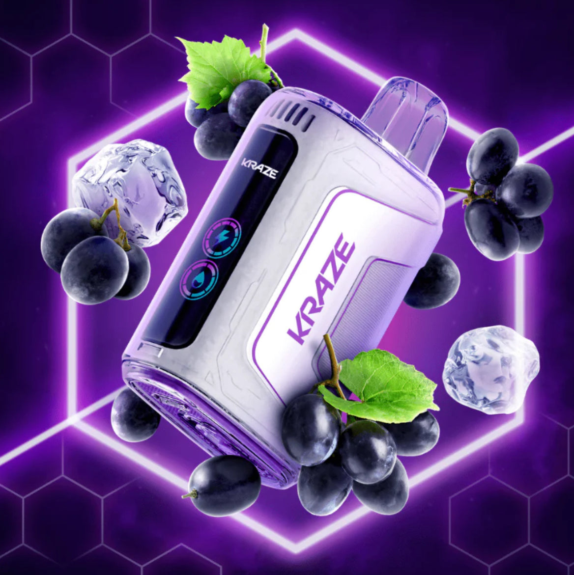 Kraze HD 7K Grape Ice 20mg/mL disposable (Provincial)