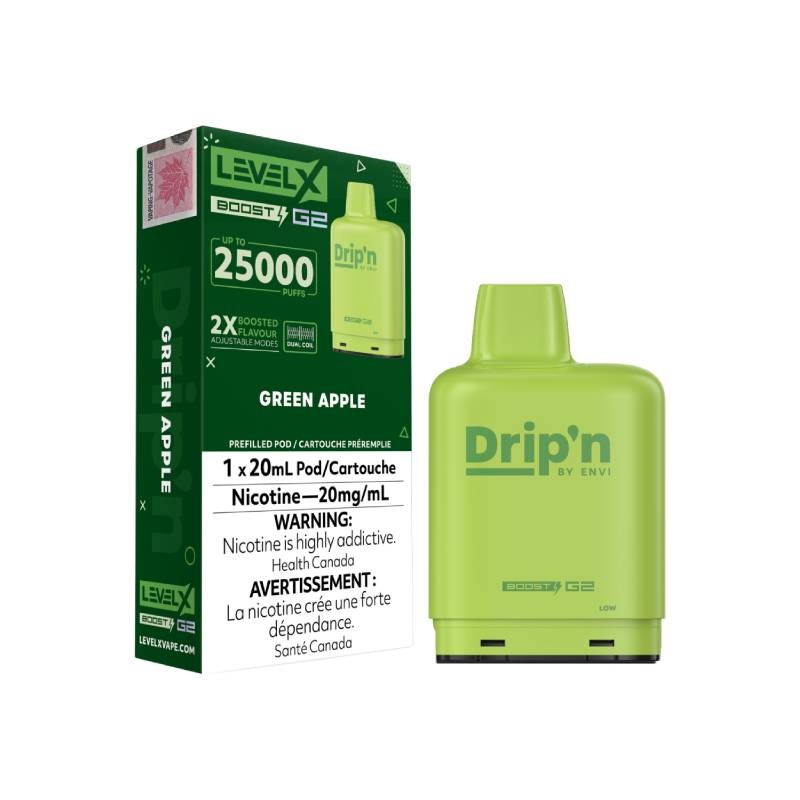 Drip’n LevelX Boost G2 25K Pod Green Apple  20mg (Provincial)