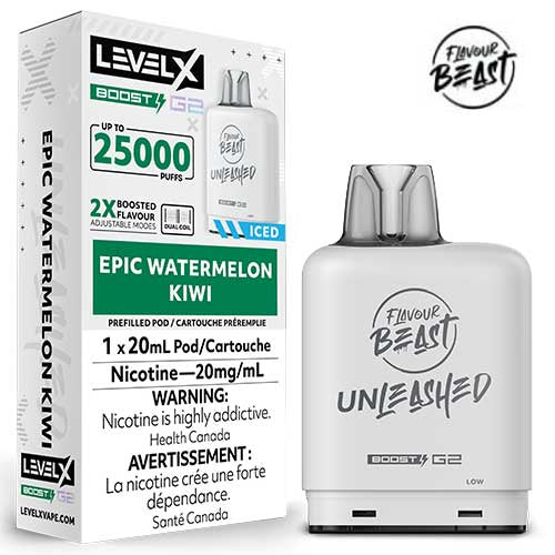 Flavour Beast Unleashed LevelX Boost Pod G2 25K Epic Watermelon Kiwi 20mg (provincial)