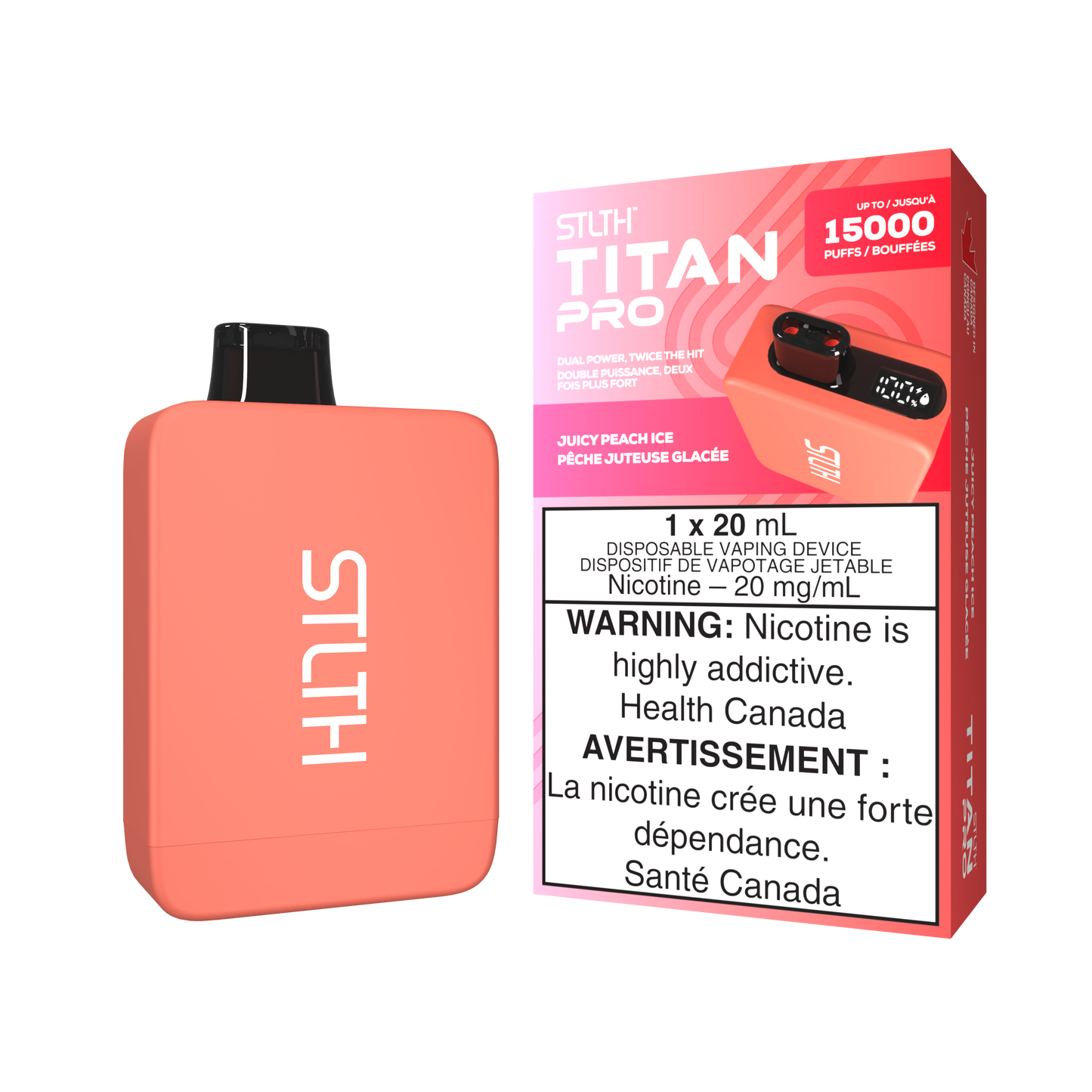 STLTH Titan Pro 15K Juicy Peach Ice 20mg/ml Disposable (Provincial)