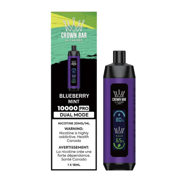 Crown Bar Al Fakher 10K BlueBerry Mint 20mg disposable (Provincial)