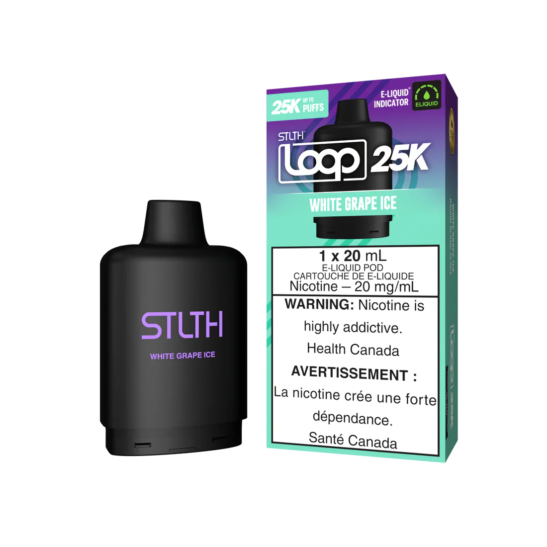 Stlth Loop Pod 25K White Grape Ice 20mg - 20ml (Provincial)