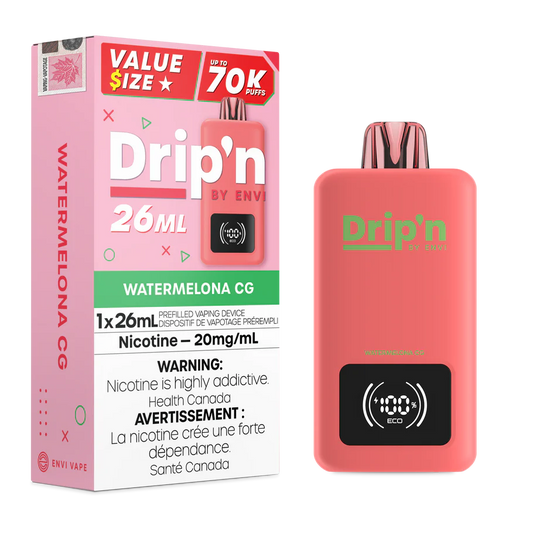 Drip’n by Envi 70K Watermelon CG Disposable (Provincial)
