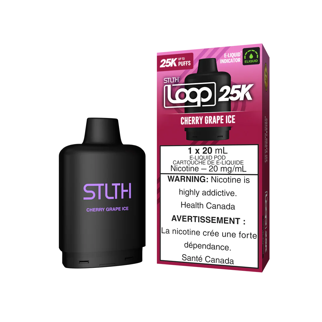 Stlth Loop Pod 25K Cherry Grape Ice 20mg - 20ml (Provincial)