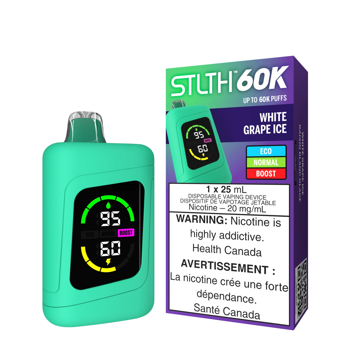 Stlth 60k White Grape Ice 20mg disposable (Provincial)