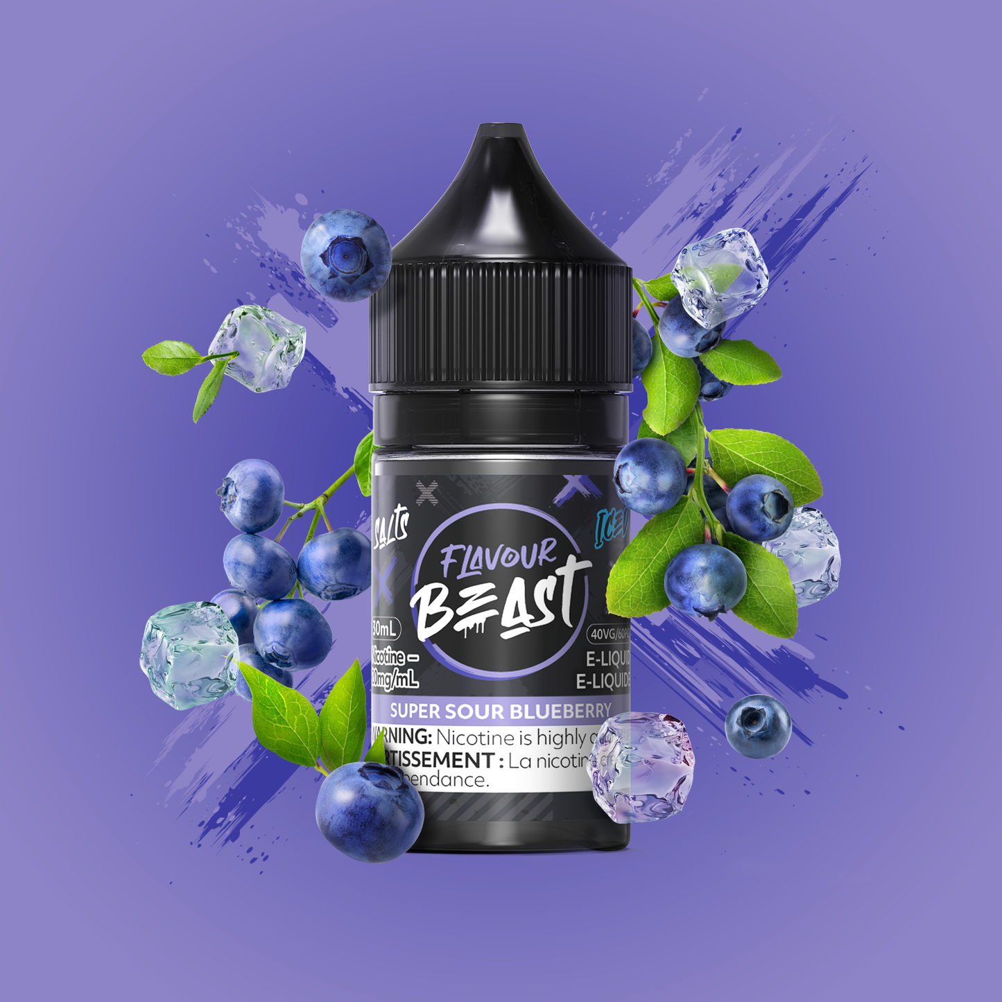 Flavour Beast E-Liquid Super Sour Blueberry Iced 20mg - 30ml (Provincial)