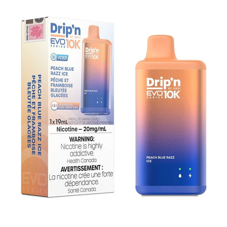 Drip’n EVO 10K Peach Blue Razz Ice 20mg/mL disposable (Provincial)