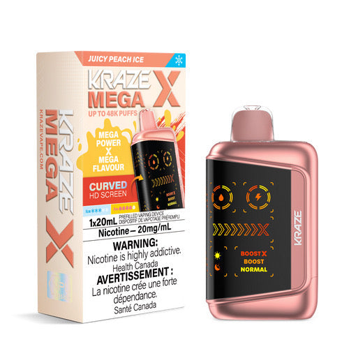 Kraze Mega X 48K Juicy Peach Ice 20mg/mL Disposable (Provincial)