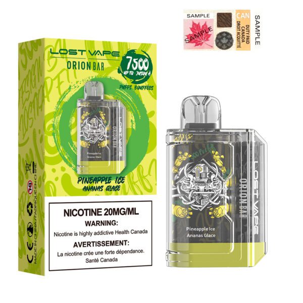 Lost Vape Orion Bar 7500 Pineapple Ice 20mg/mL disposable (Provincial)
