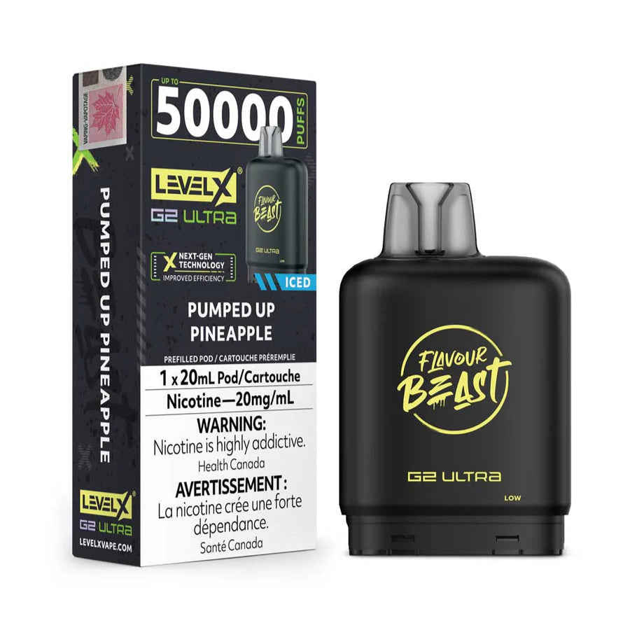 Flavour Beast Level X G2 Ultra Pumped Up Pineapple Ice 50k Puffs Pod (Provincial)