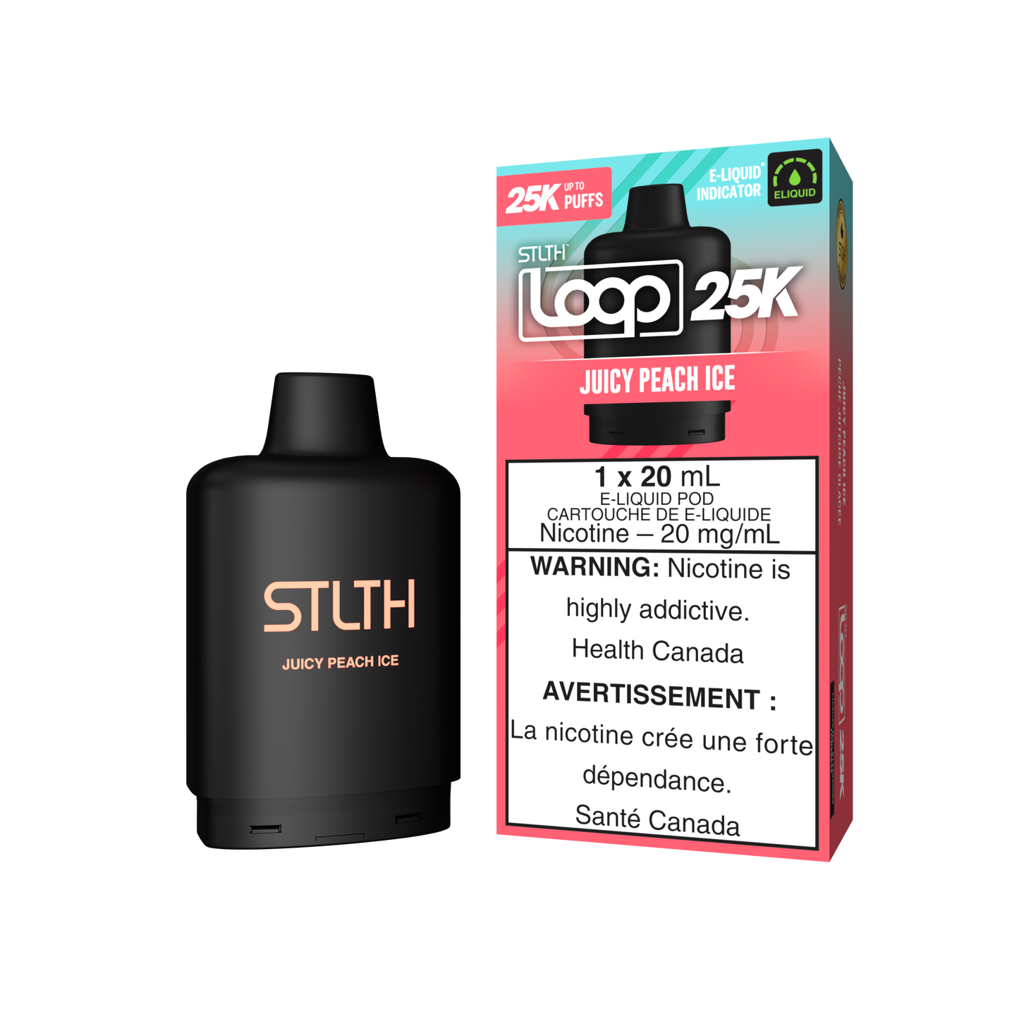 Stlth Loop Pod 25K Juicy Peach Ice 20mg - 20ml (Provincial)