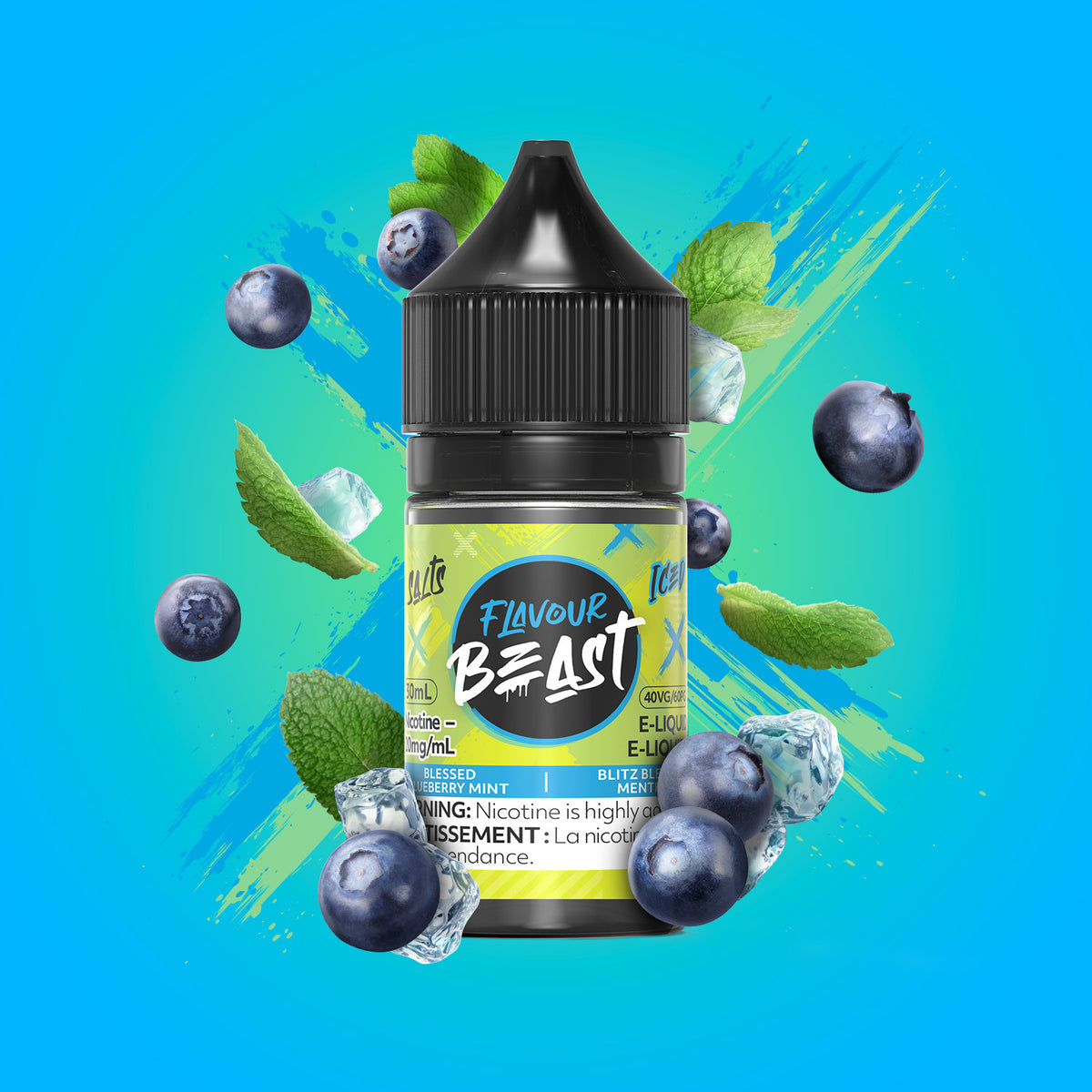 Flavour Beast E-liquid Blessed Blueberry Mint Iced 20mg - 30ml (Provincial)