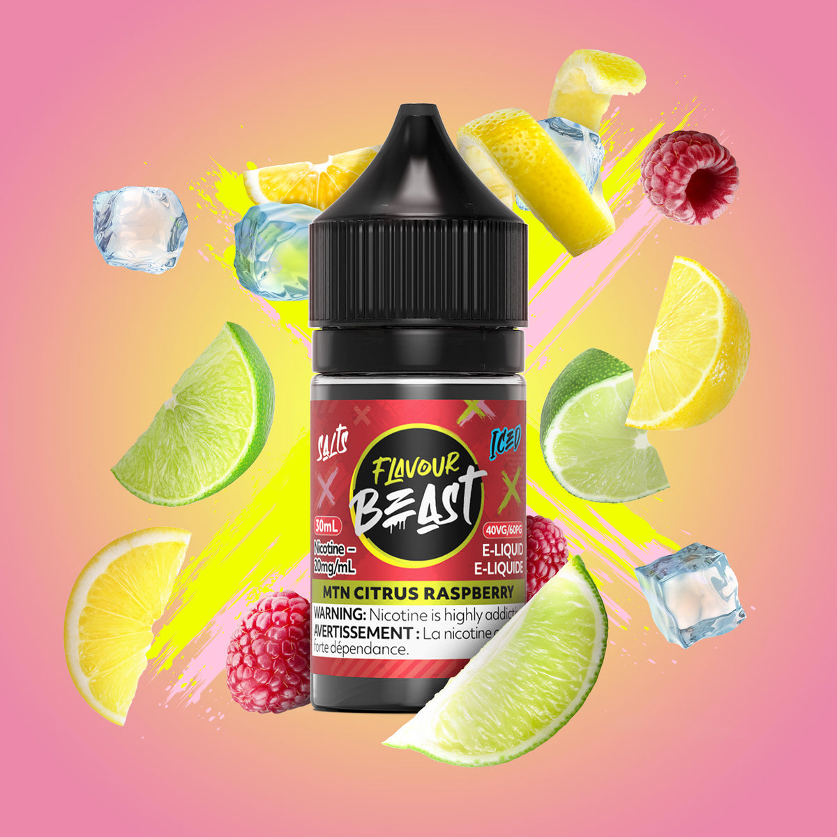 Flavour Beast E-liquid MTN Citrus Raspberry Iced 20mg - 30ml (Provincial)