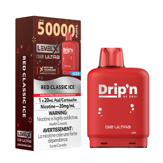 Drip’n LevelX G2 ultra 50k pod Red Classic Ice 20mg (Provincial)