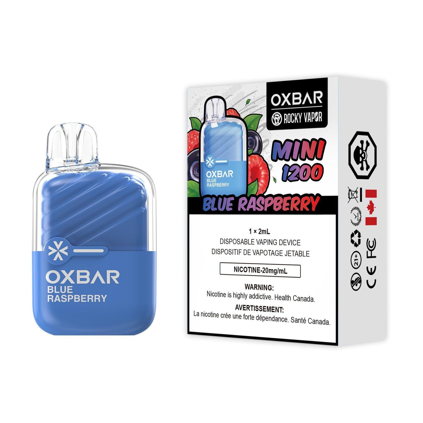Oxbar Mini 1200 Blueberry Raspberry 20mg/mL disposable (Provincial)
