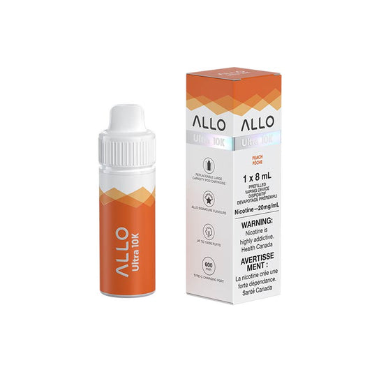 Allo Ultra 10k Hybrid Peach 20mg Disposable Vape (Provincial)
