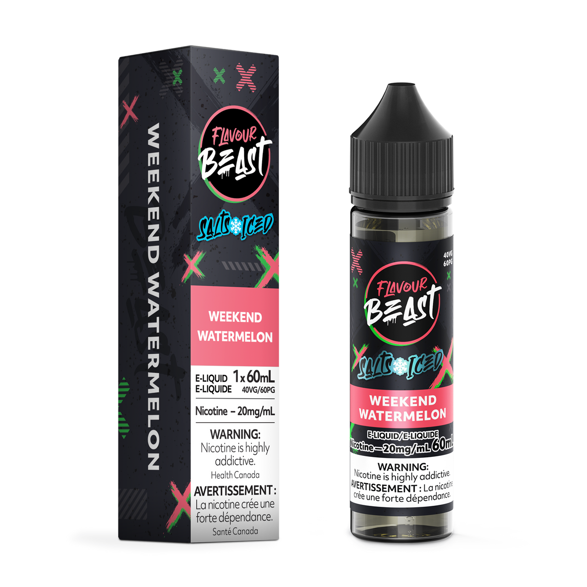 Flavour Beast E-Liquid Weekend Watermelon Iced 20mg - 60ml (Provincial)