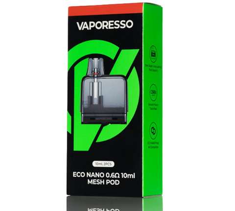 Vaporesso Replacement Pod Eco Nano plus - 0.8Ω mesh 10ml 2pack