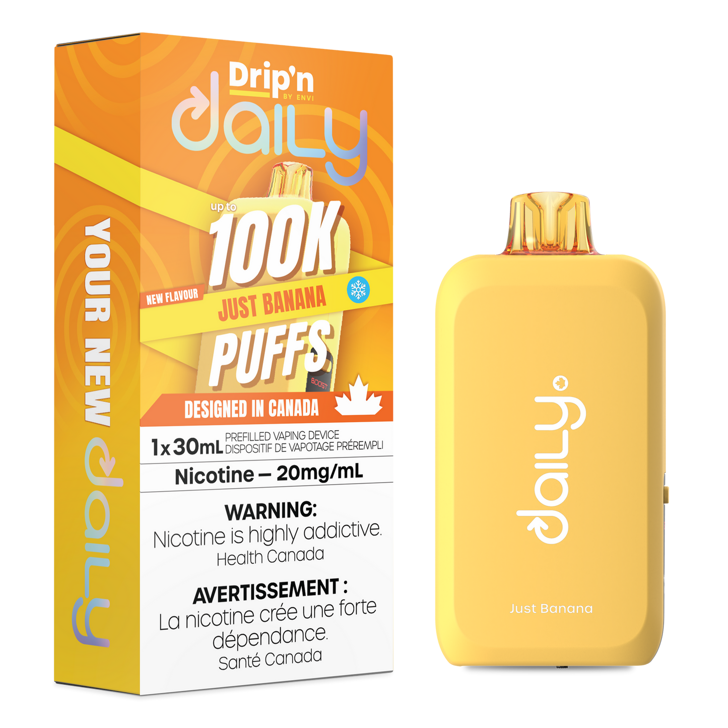 Drip’n Daily 100K Just Banana 20mg/mL Disposable (Provincial)