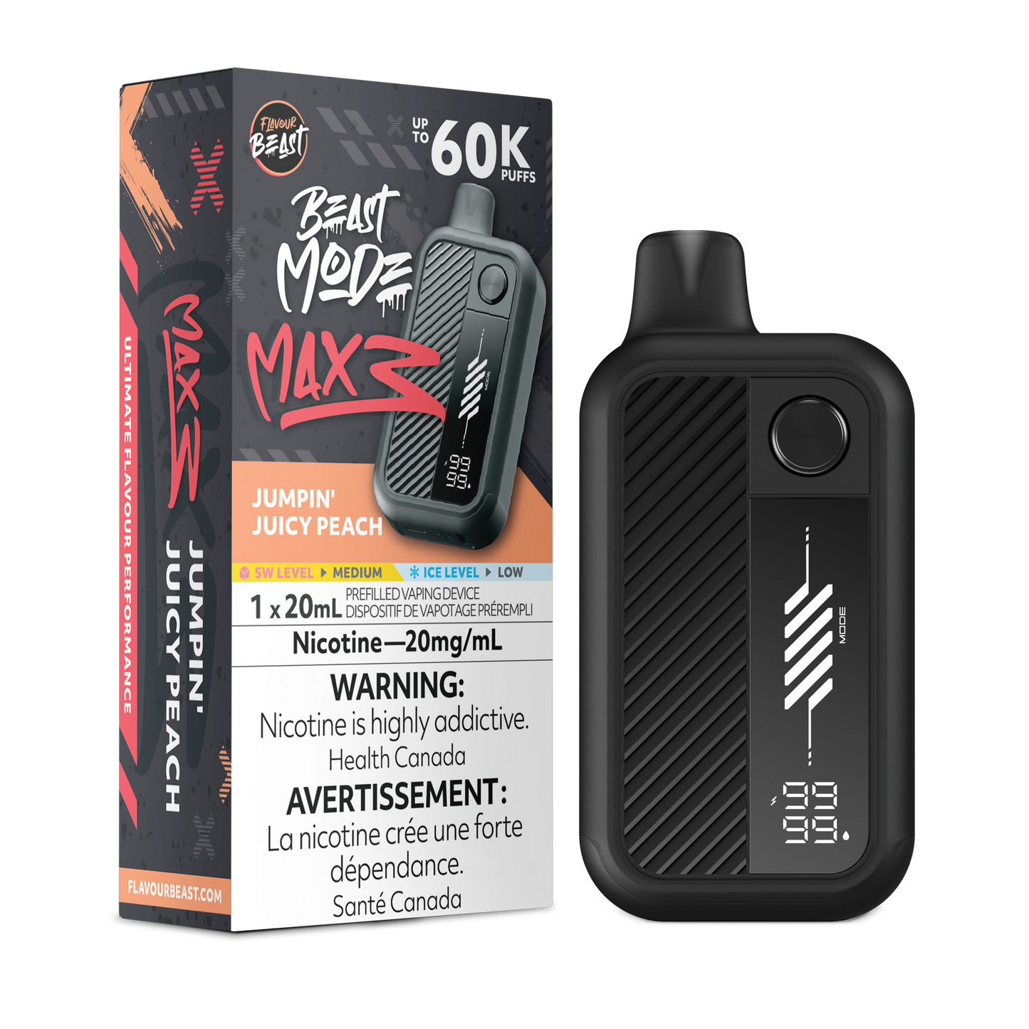 Flavour beast Mode Max 3 60K Jumpin Juicy Peach Disposable (Provincial)
