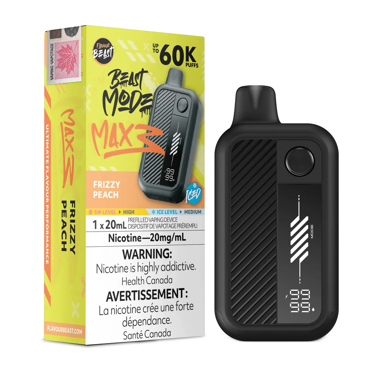 Flavour beast Mode Max 3 60K Frizzy Peach Iced Iced Disposable (Provincial)