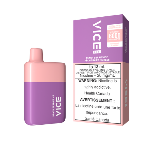 Vice Box 6000 Peach Berries Ice 20mg/mL disposable (Provincial)