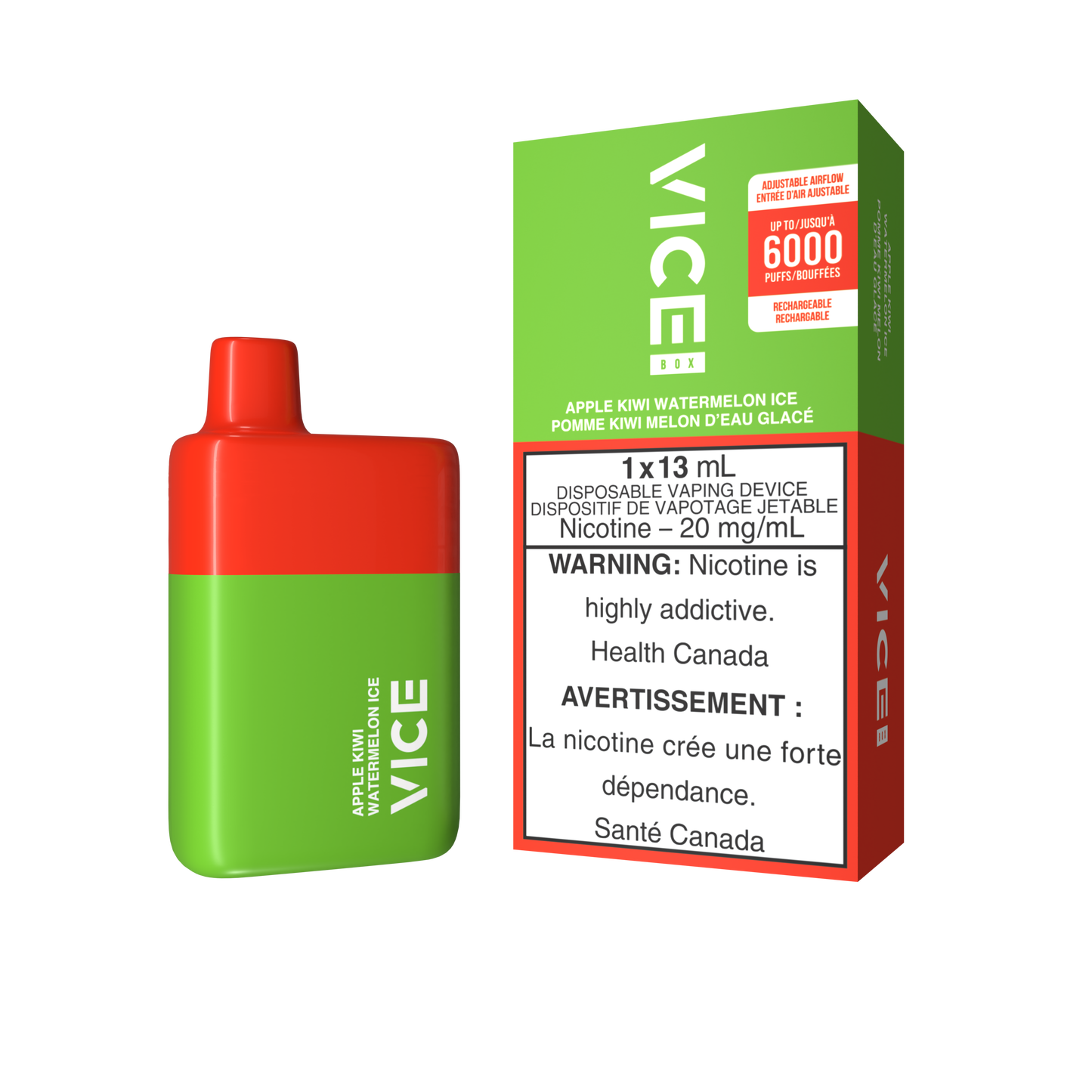 Vice Box 6000 Apple Kiwi Watermelon Ice 20mg/mL disposable (Provincial)