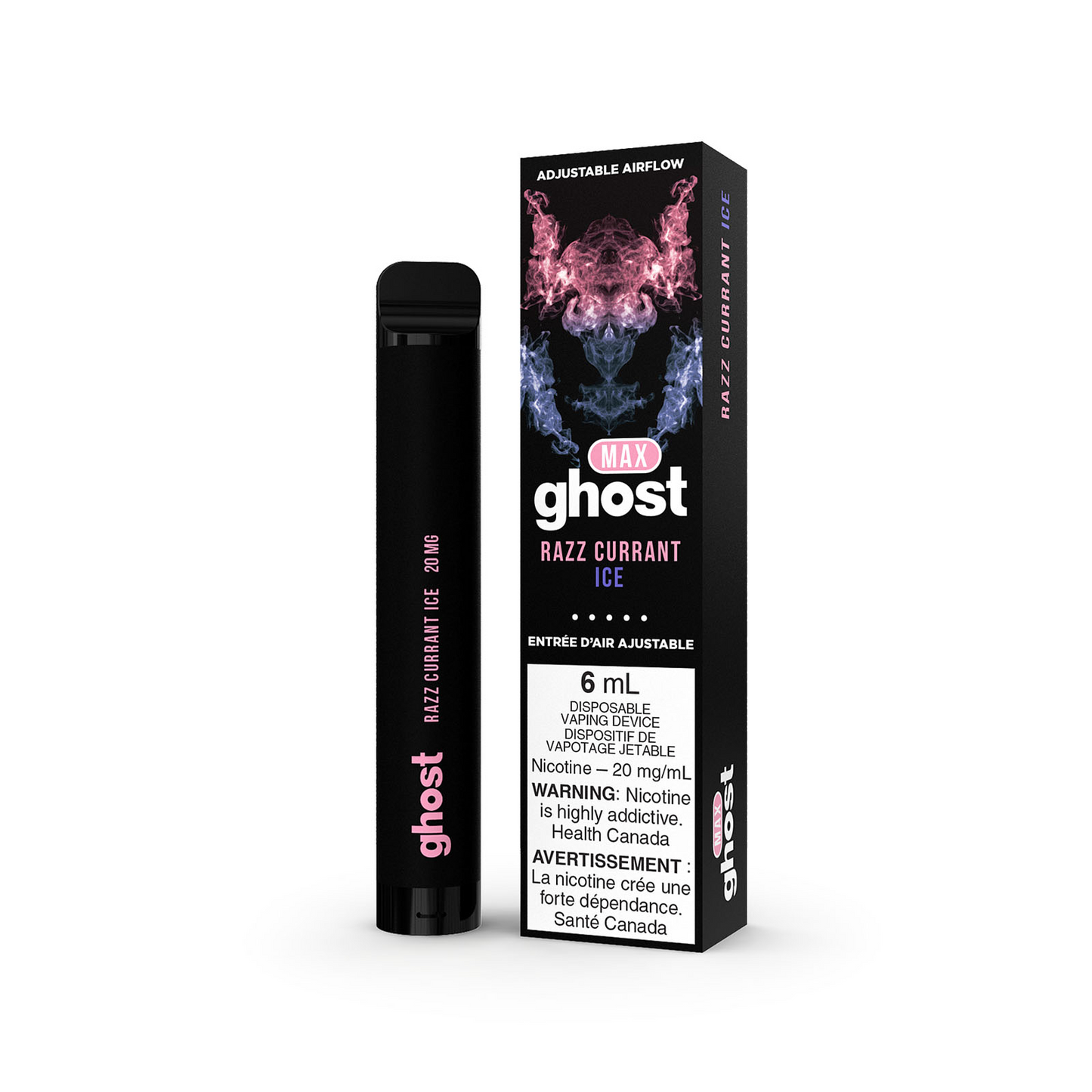 Ghost max Razz Currant Ice 20mg/mL disposable (Provincial)