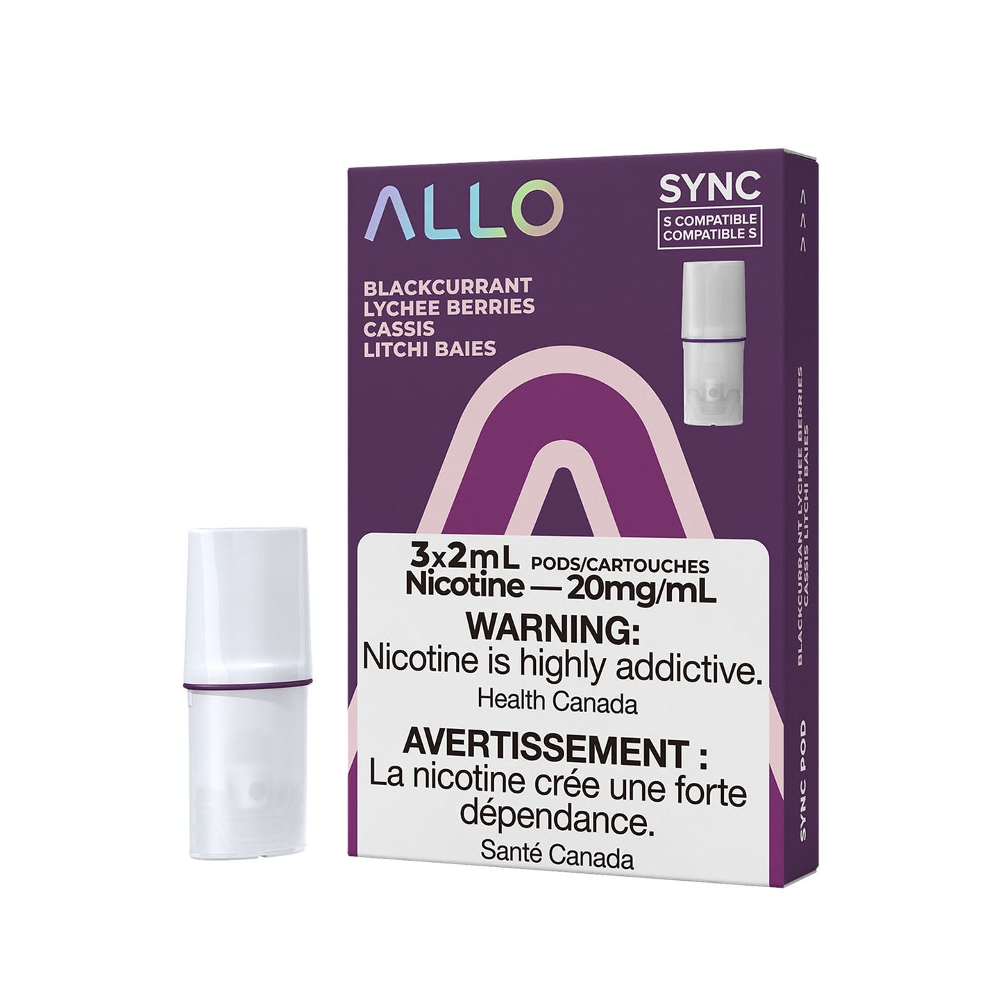 Allo Sync Blackcurrant Lychee Berries 20mg Pods (Provincial)