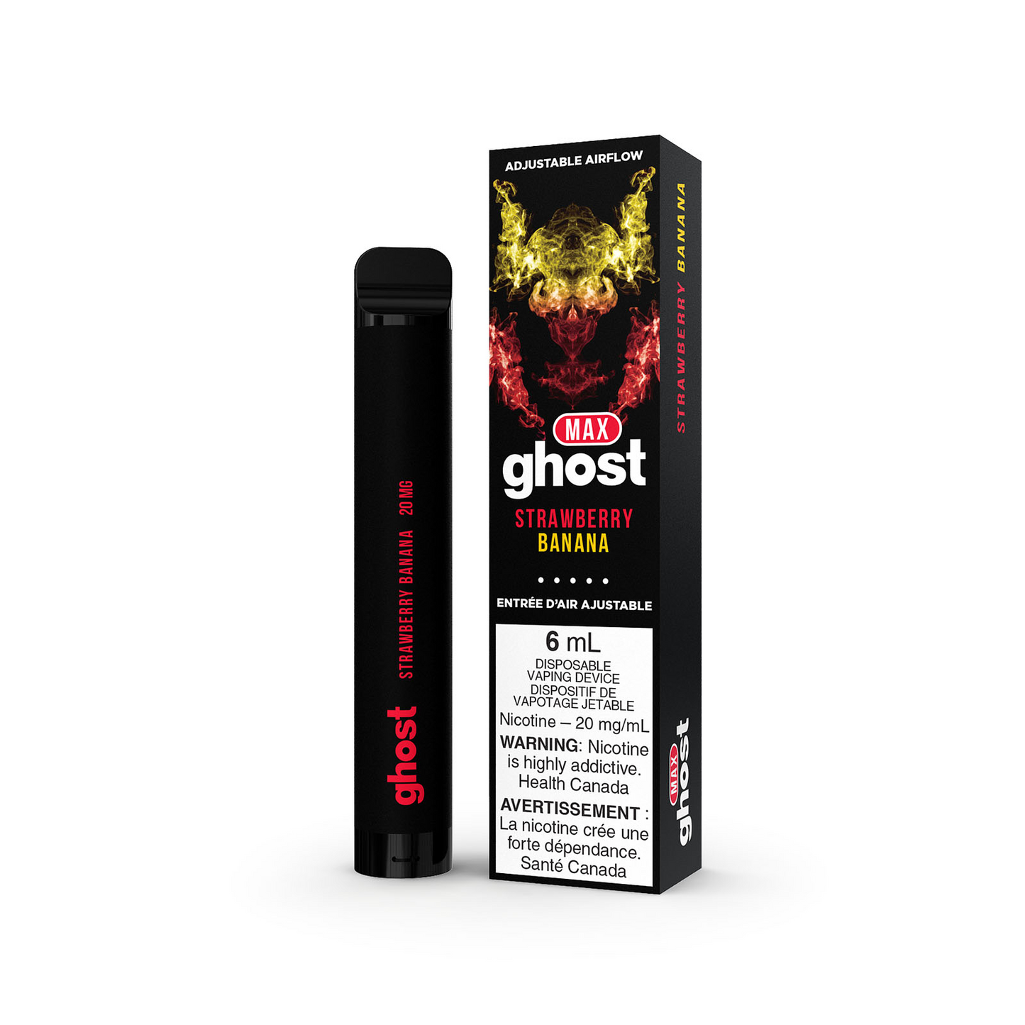 Ghost max Strawberry Banana 20mg/mL disposable (Provincial)