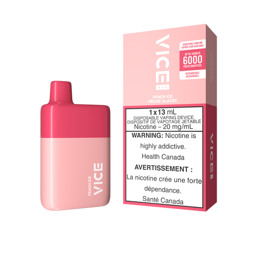 Vice Box 6000 Peach Ice 20mg/mL disposable (Provincial)