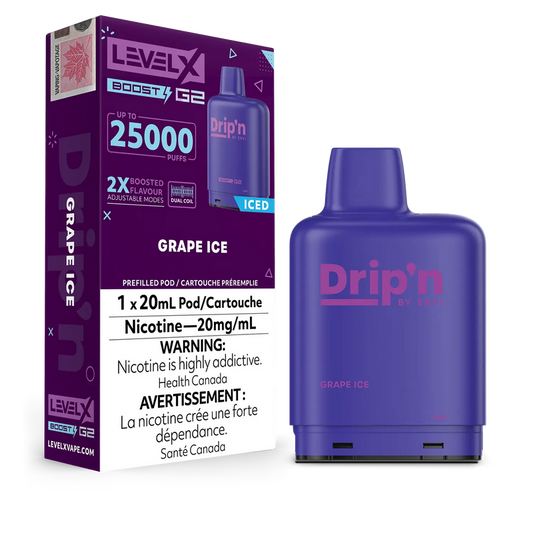 Drip’n LevelX Boost G2 25K Pod Grape Ice 20mg (Provincial)