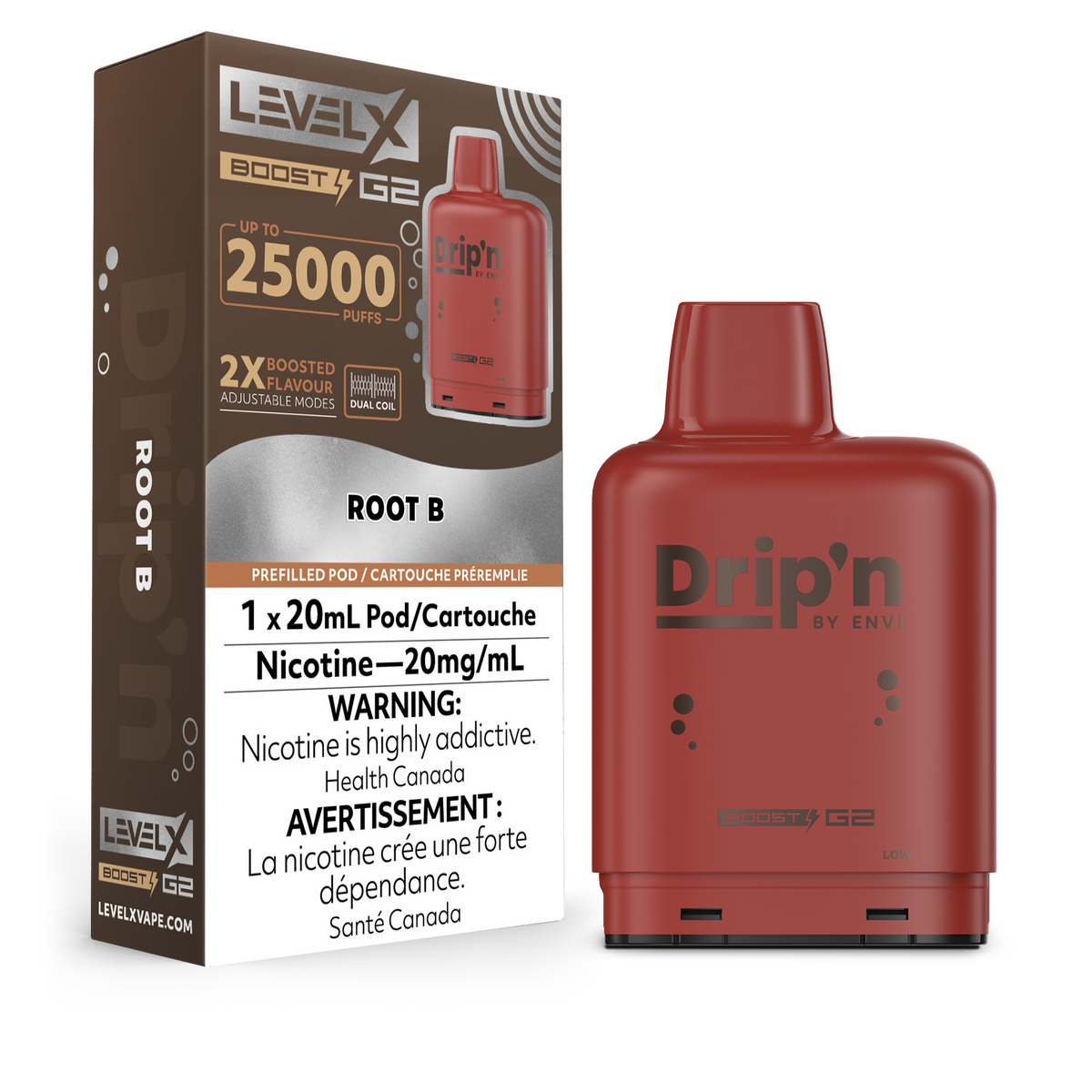 Drip’n LevelX Boost G2 25K Pod Root B 20mg (Provincial) {7A}