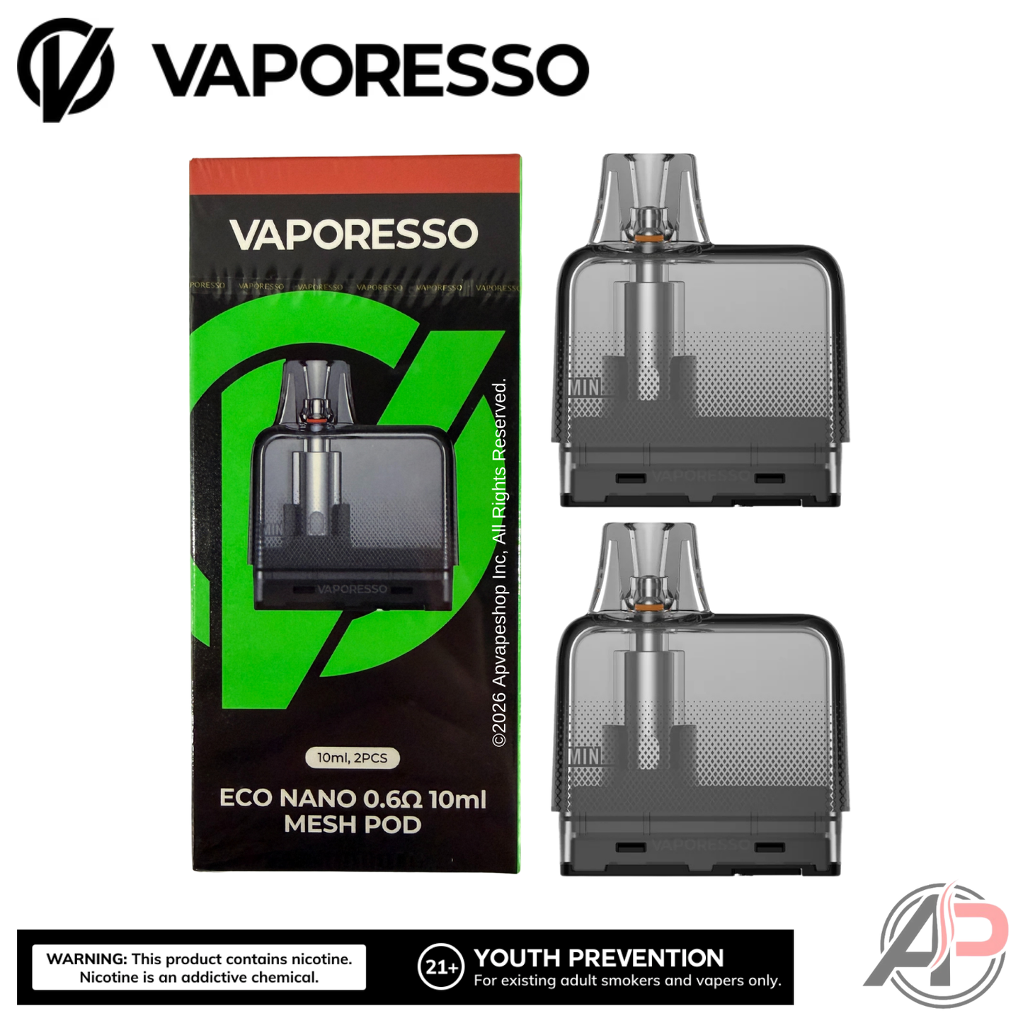 Vaporesso Replacement Pod Eco Nano - 0.6Ω mesh 10ml 2pack