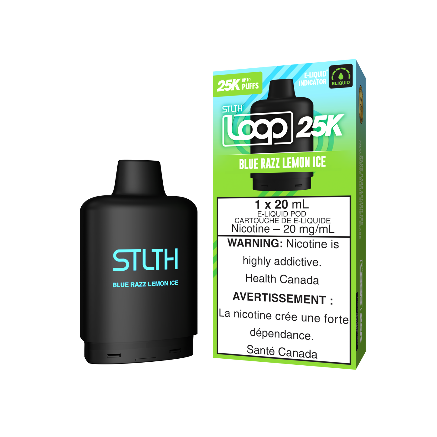 Stlth Loop Pod 25K Blue Razz Lemon Ice 20mg - 20ml (Provincial)