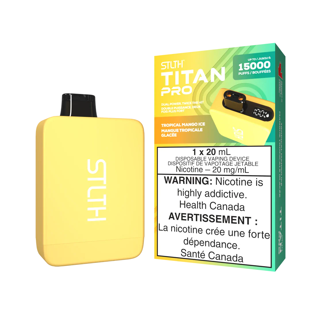 STLTH Titan Pro 15K Tropical Mango Ice 20mg/ml Disposable (Provincial)