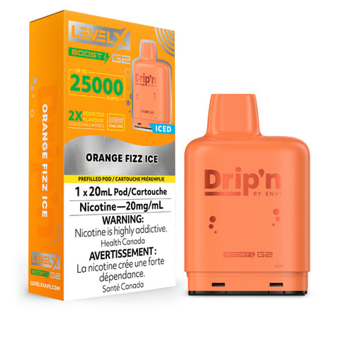 Drip’n LevelX Boost G2 25K Pod Orange Fizz Ice  20mg (Provincial) {7A}