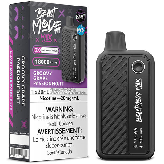 Flavour beast mode max 18K Groovy Grape Passionfruit iced 20mg/mL Disposable (Provincial)