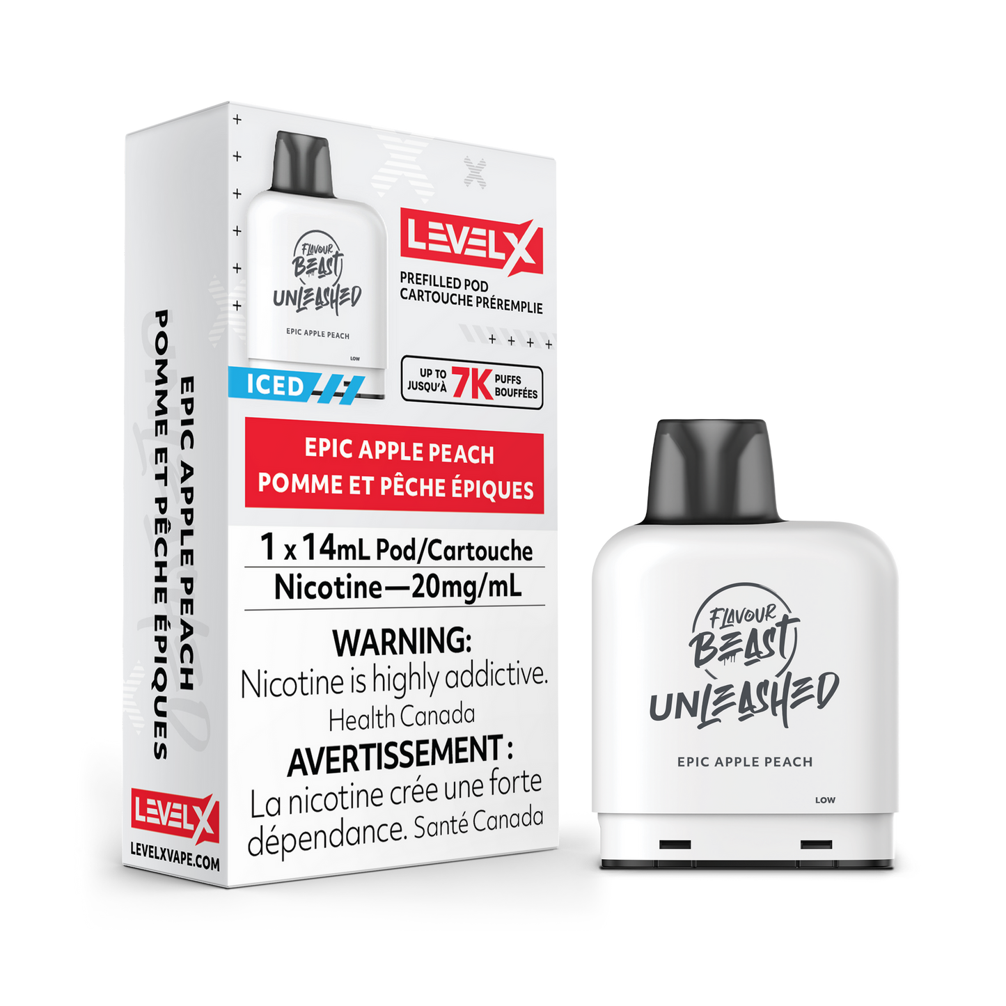 Flavour Beast Unleashed LevelX Pod 7K Epic Apple Peach 20mg (Provincial)