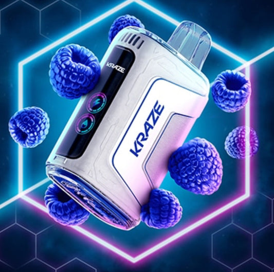 Kraze HD 7K Blue razz 20mg/mL disposable (Provincial)