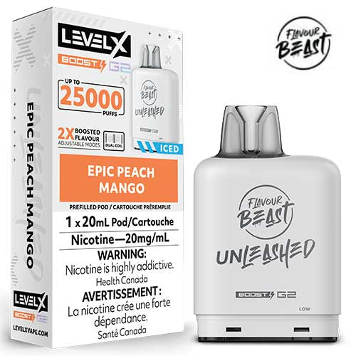 Flavour Beast Unleashed LevelX Boost Pod G2 25K Epic Peach Mango 20mg (provincial)