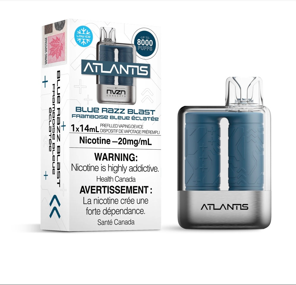 Atlantis By NZVN 8000 Blue Razz Blast 20mg disposable (Provincial)