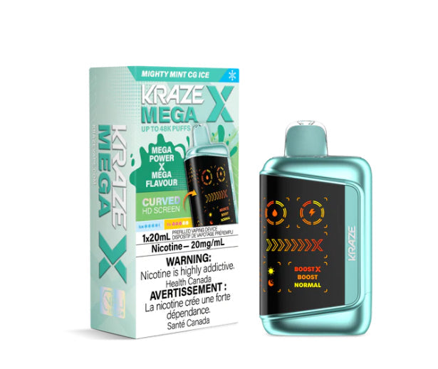 Kraze Mega X 48K Mighty Mint CG Ice 20mg/mL Disposable (Provincial)